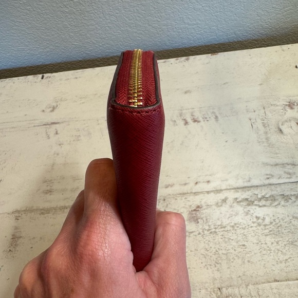 Michael Kors Saffiano Leather Zip-Around Wallet – Raspberry Red - Picture 7 of 9